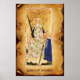 ANTIQUE RENAISSANCE TAROTS / QUEEN OF SWORDS POSTER