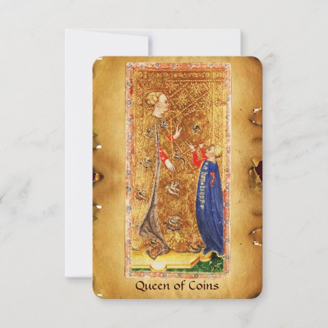 ANTIQUE RENAISSANCE TAROTS  / QUEEN OF THE COINS (Front)