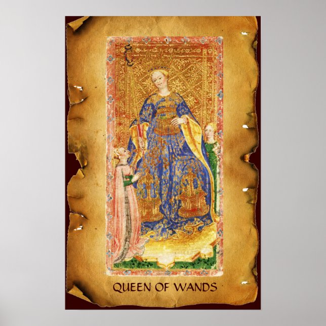 ANTIQUE RENAISSANCE TAROTS  / QUEEN OF WANDS POSTER (Front)