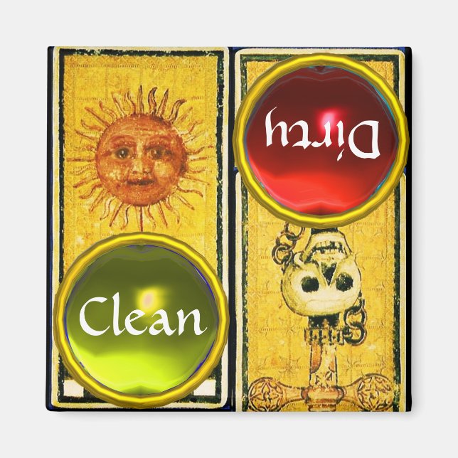 ANTIQUE RENAISSANCE TAROTS /SUN AND ACE OF SWORDS MAGNET (Front)