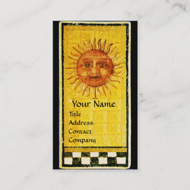 ANTIQUE RENAISSANCE TAROTS/ SUN AND THE EMPEROR BUSINESS CARD (Front)