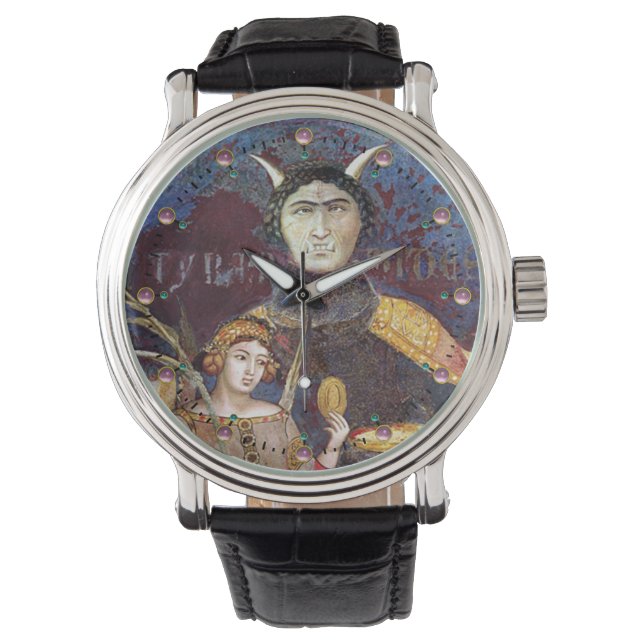Antique Renaissance Tarots /THE DEVIL AND CONCEIT Watch (Front)