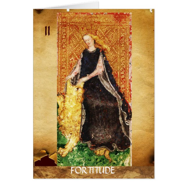 ANTIQUE RENAISSANCE TAROTS THE FORTITUDE- STRENGHT (Front)