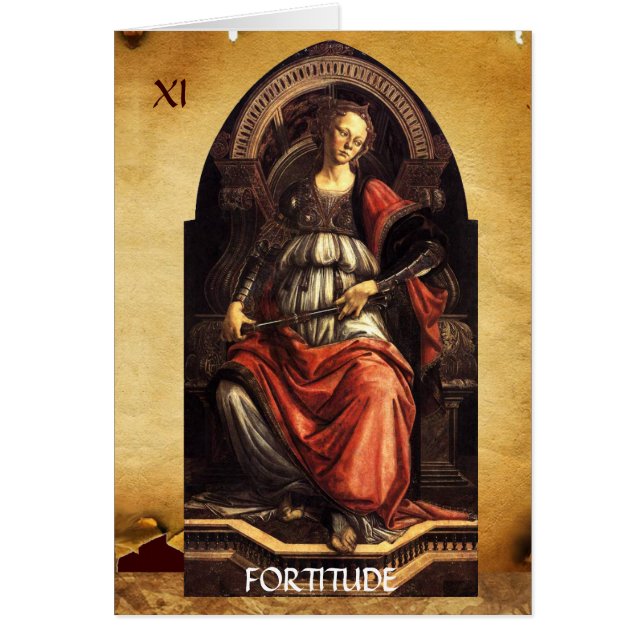 ANTIQUE RENAISSANCE TAROTS THE FORTITUDE- STRENGHT (Front)
