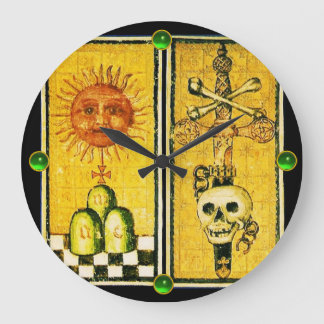 ANTIQUE RENAISSANCE TAROTS /THE SUN ,ACE OF SWORDS LARGE CLOCK