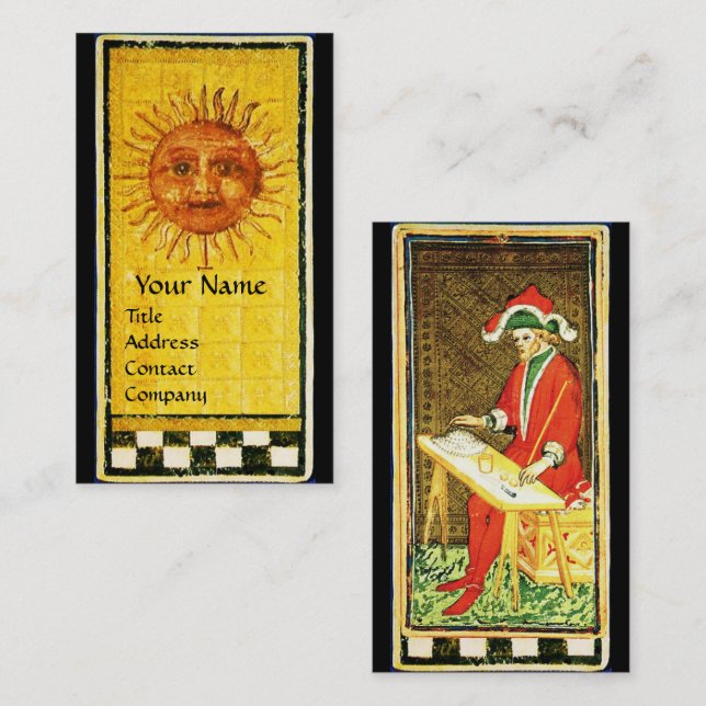 ANTIQUE RENAISSANCE TAROTS / THE SUN AND MAGICiAN Business Card (Front/Back)