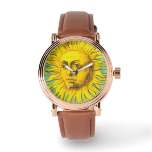 ANTIQUE RENAISSANCE TAROTS THE SUN Yellow Blue Watch