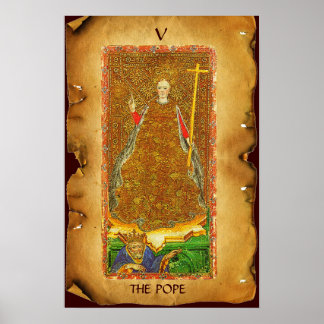 ANTIQUE RENAISSANCE TAROTS V / THE POPE POSTER