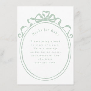 Antique Ribbon Bow Victorian Frame Books for Baby  Enclosure Card