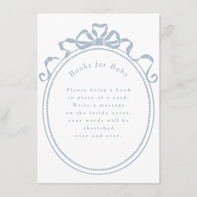 Antique Ribbon Bow Victorian Frame Books for Baby  Enclosure Card (Front)