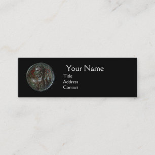 ANTIQUE ROMAN BRONZE MEDALLION MONOGRAM ,Black Mini Business Card