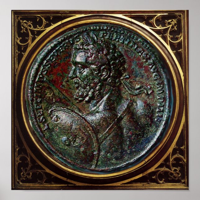 ANTIQUE ROMAN BRONZE MEDALLION SEPTIMUS SEVERUS POSTER (Front)