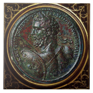ANTIQUE ROMAN BRONZE MEDALLION SEPTIMUS SEVERUS TILE