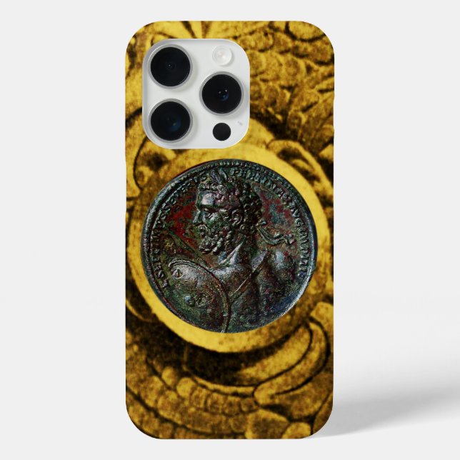 ANTIQUE ROMAN BRONZE MEDALLION WITH GOLD GRIFFINS Case-Mate iPhone CASE (Back)