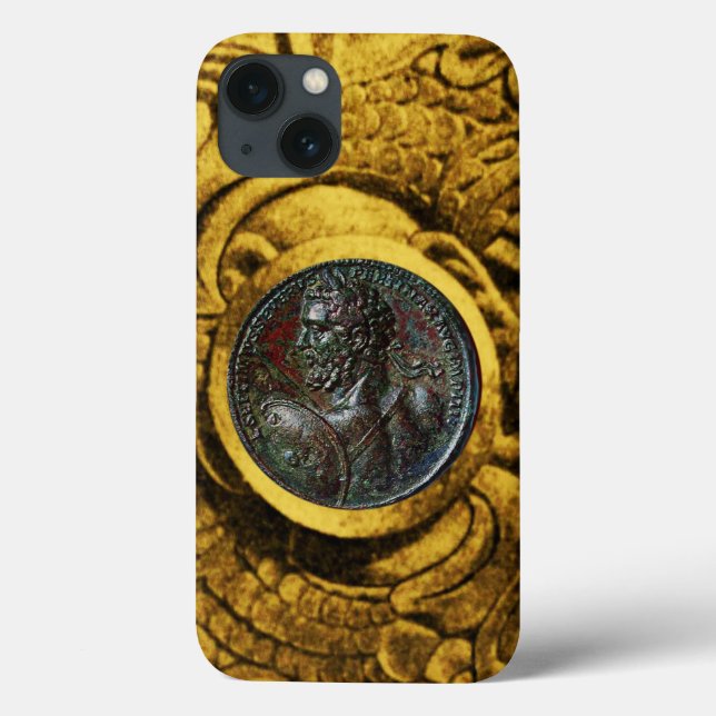 ANTIQUE ROMAN BRONZE MEDALLION WITH GOLD GRIFFINS Case-Mate iPhone CASE (Back)