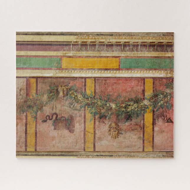 ANTIQUE ROMAN FRESCO,SATYR MASK,GARLAND,FRUITS  JIGSAW PUZZLE (Horizontal)