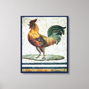 ANTIQUE ROMAN MOSAICS / ROOSTER CANVAS PRINT