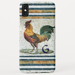 ANTIQUE ROMAN MOSAICS / ROOSTER MONOGRAM iPhone XS MAX CASE