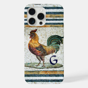ANTIQUE ROMAN MOSAICS / ROOSTER MONOGRAM iPhone 15 PRO MAX CASE