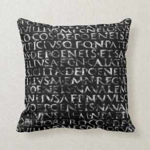 Antique Roman Typographic Pattern Cushion