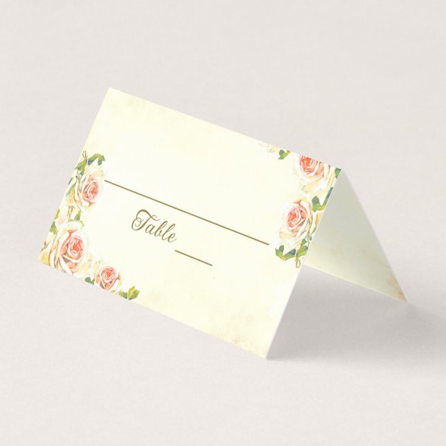 Antique Rose 3.5" x 2"  Folded Place Card (Front)