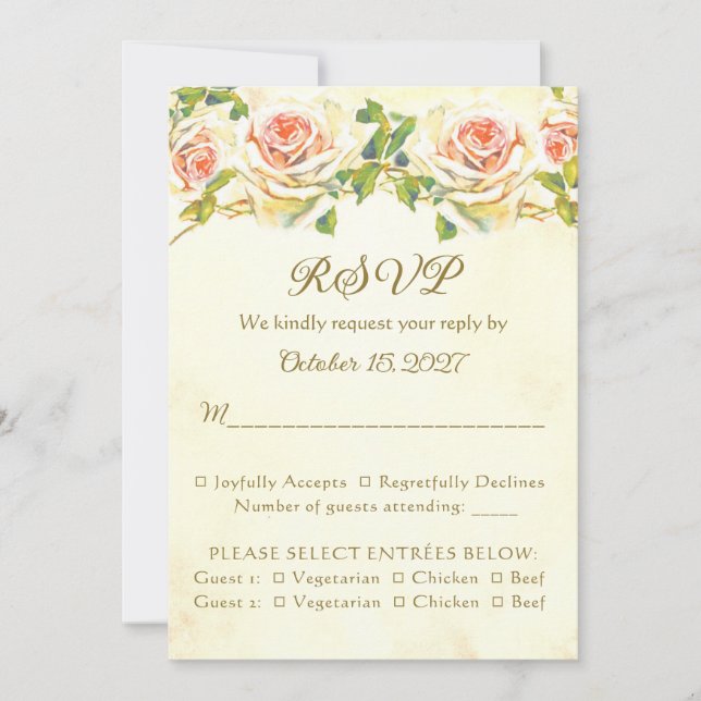 Antique Rose 5 x 7 RSVP Card Flat (Front)