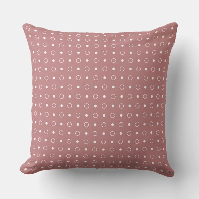 Antique Rose and white dots and rings Cushion (Front)