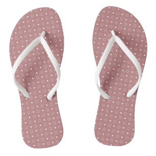 Antique Rose and white dots and rings Jandals