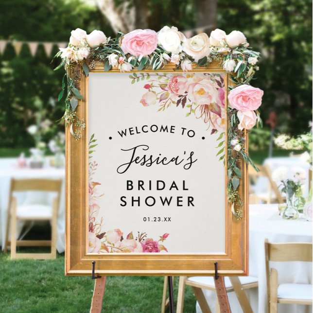 Antique Rose Bridal Shower Welcome Poster (Creator Uploaded)