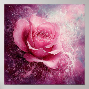 Antique Rose Floral Botanical Art Home Makeover Poster