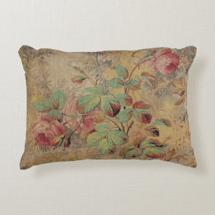 Antique Rose Floral Decorative Cushion
