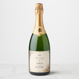 antique rose garden champagne bottle label