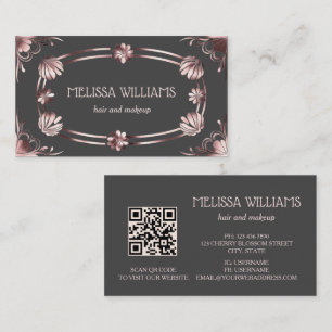 Antique Rose Gold Frame Business Card