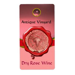 ANTIQUE ROSE GRAPE WINE RED WAX SEAL,Pink