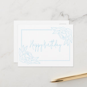 Antique Rose Happy Birthday Postcard