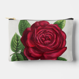 Antique Rose Lithograph, François-Frédéric Grobon Accessory Pouch
