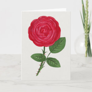 Antique Rose Lithograph, François-Frédéric Grobon Card