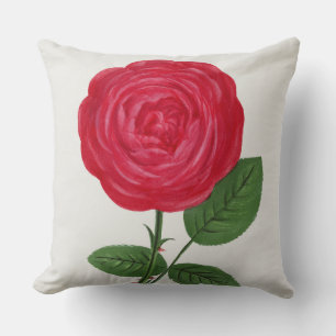 Antique Rose Lithograph, François-Frédéric Grobon Cushion