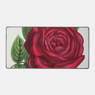 Antique Rose Lithograph, François-Frédéric Grobon Desk Mat