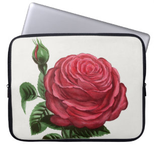 Antique Rose Lithograph, François-Frédéric Grobon Laptop Sleeve