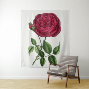 Antique Rose Lithograph, François-Frédéric Grobon Tapestry