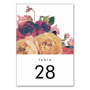 Antique Roses Botanical Fete Wedding Table Numbers