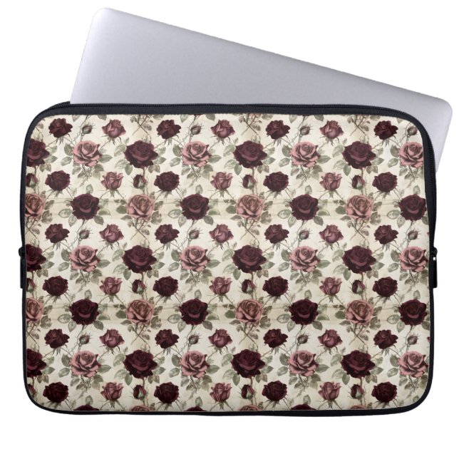 Antique Roses Laptop Sleeve (Front)