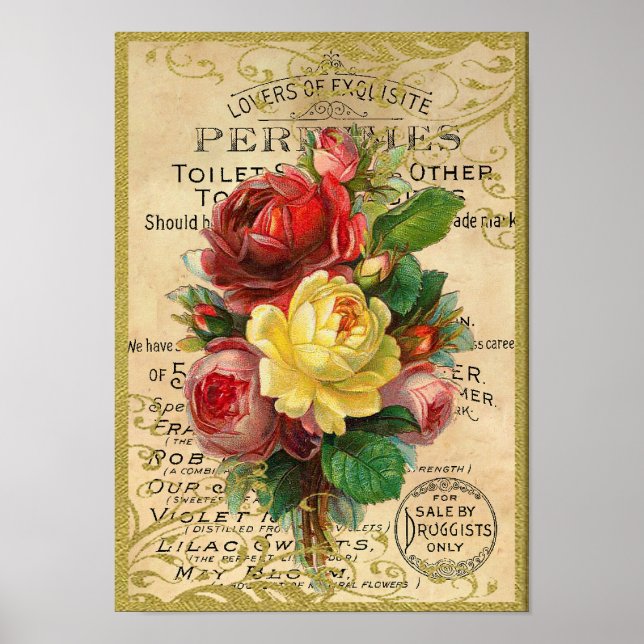 Antique Roses Perfume Poster (Front)