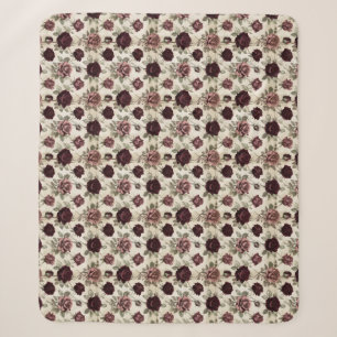 Antique Roses Sherpa Blanket
