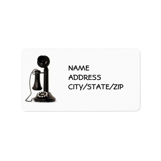 ANTIQUE ROTARY TELEPHONE RETURN ADDRESS LABELS (Front)