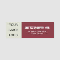 Antique Ruby Red Company Logo, Employee Name Title