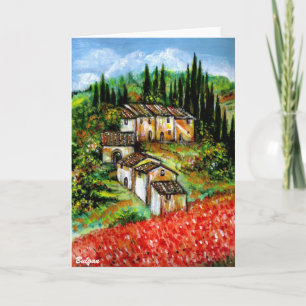 ANTIQUE RUSTIC VILLAGE IN TUSCANY CARD