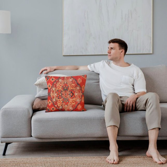 Antique Rusty Red Oriental Turkish Kilim Rug  Cushion (Creator Uploaded)