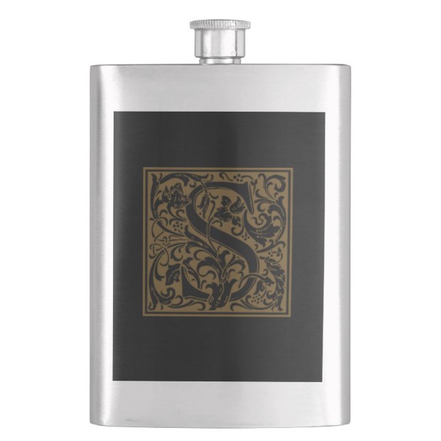 Antique S Monogram Hip Flask (Front)